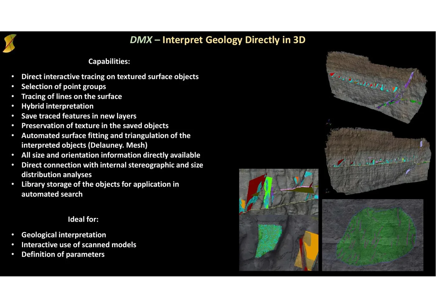 DMX 3D geological interpretation